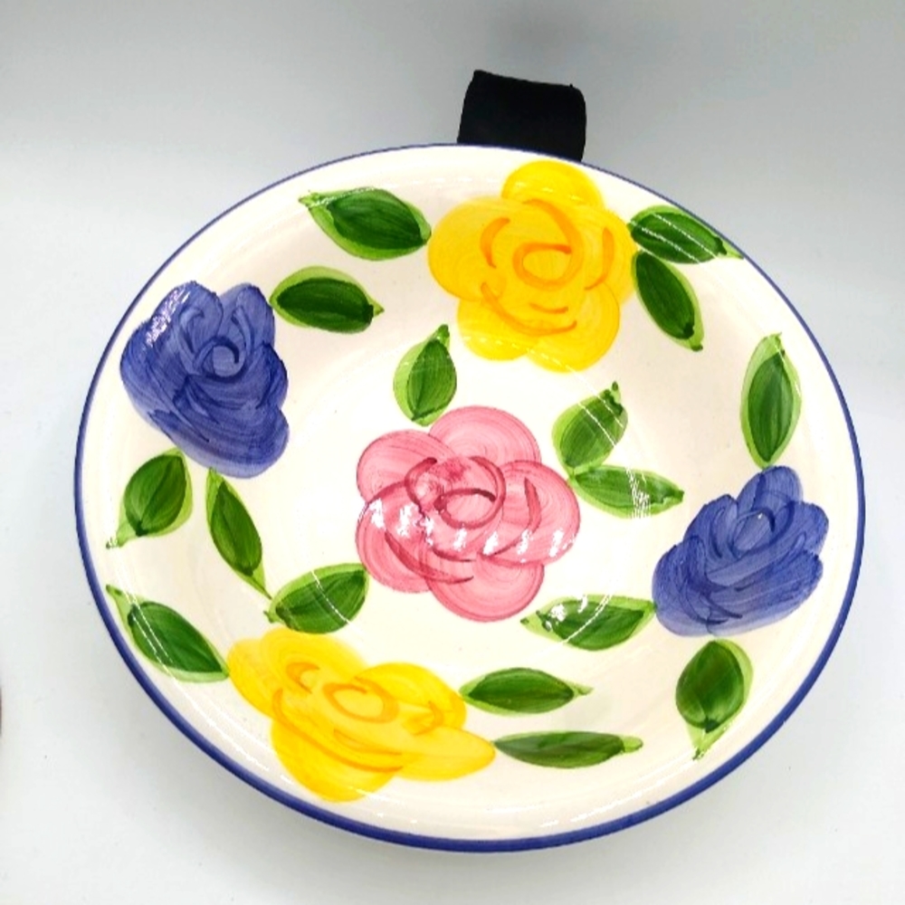 Tabletops Unlimited Flora di Roma Rosa Roses Pasta Vegetable Serving Bowl Vtg - Picture 1 of 12
